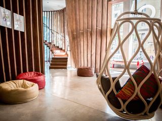 Photo of swinging chair in Generator's Barcelona hostel