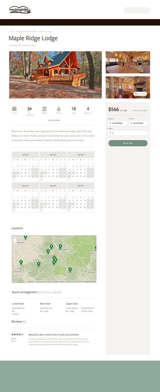 Accommodation page screen design